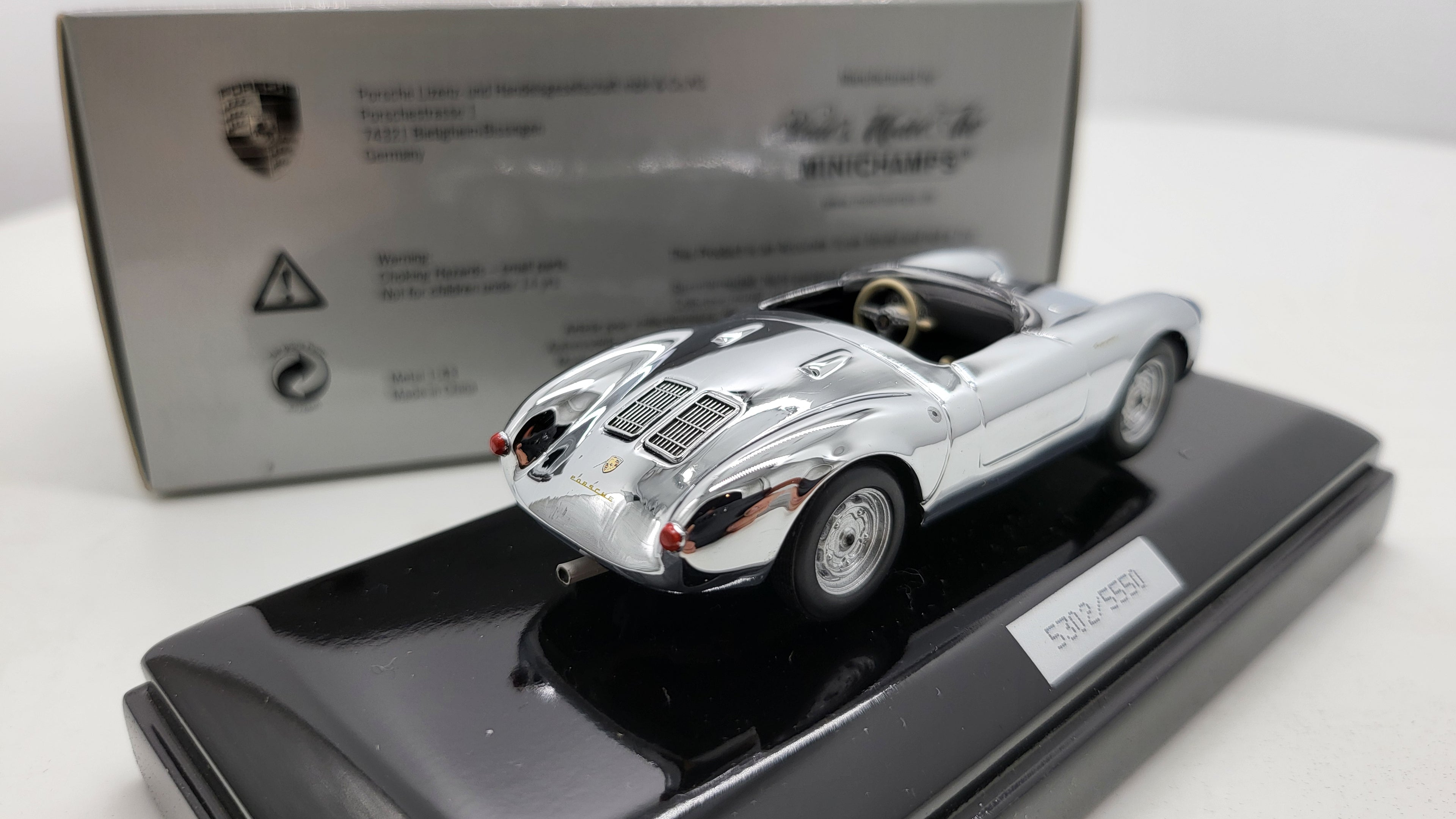 Minichamps Porsche 550 Spyder - Chrome - 1:43 - Limited Edition
