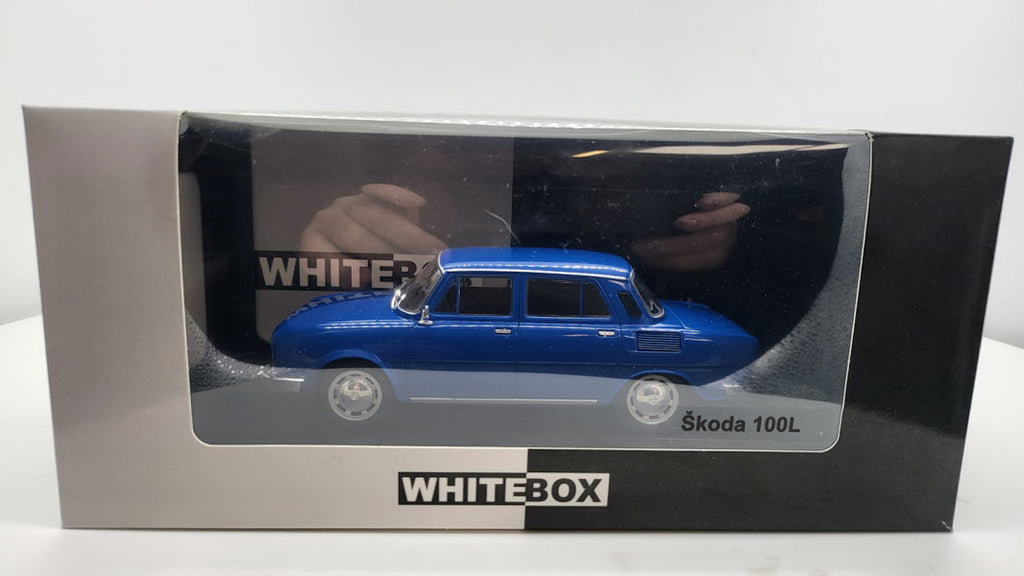 WhiteBox Škoda 100L Blauw 1969 - Schaal 1:24