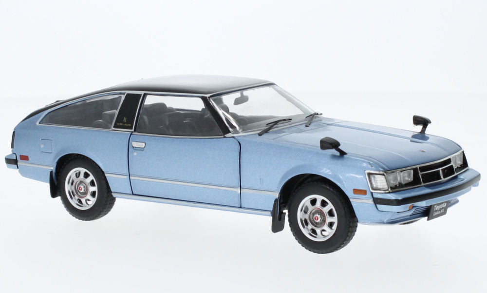 WhiteBox Toyota Celica XX, lichtblauw/zwart, 1978 - Schaal 1:24