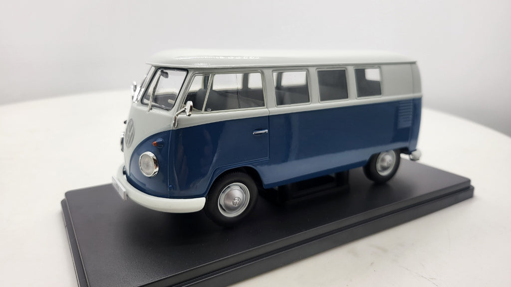 Whitebox Volkswagen T1 Spijlbus Blauw/Wit 1960 - Schaal 1:24