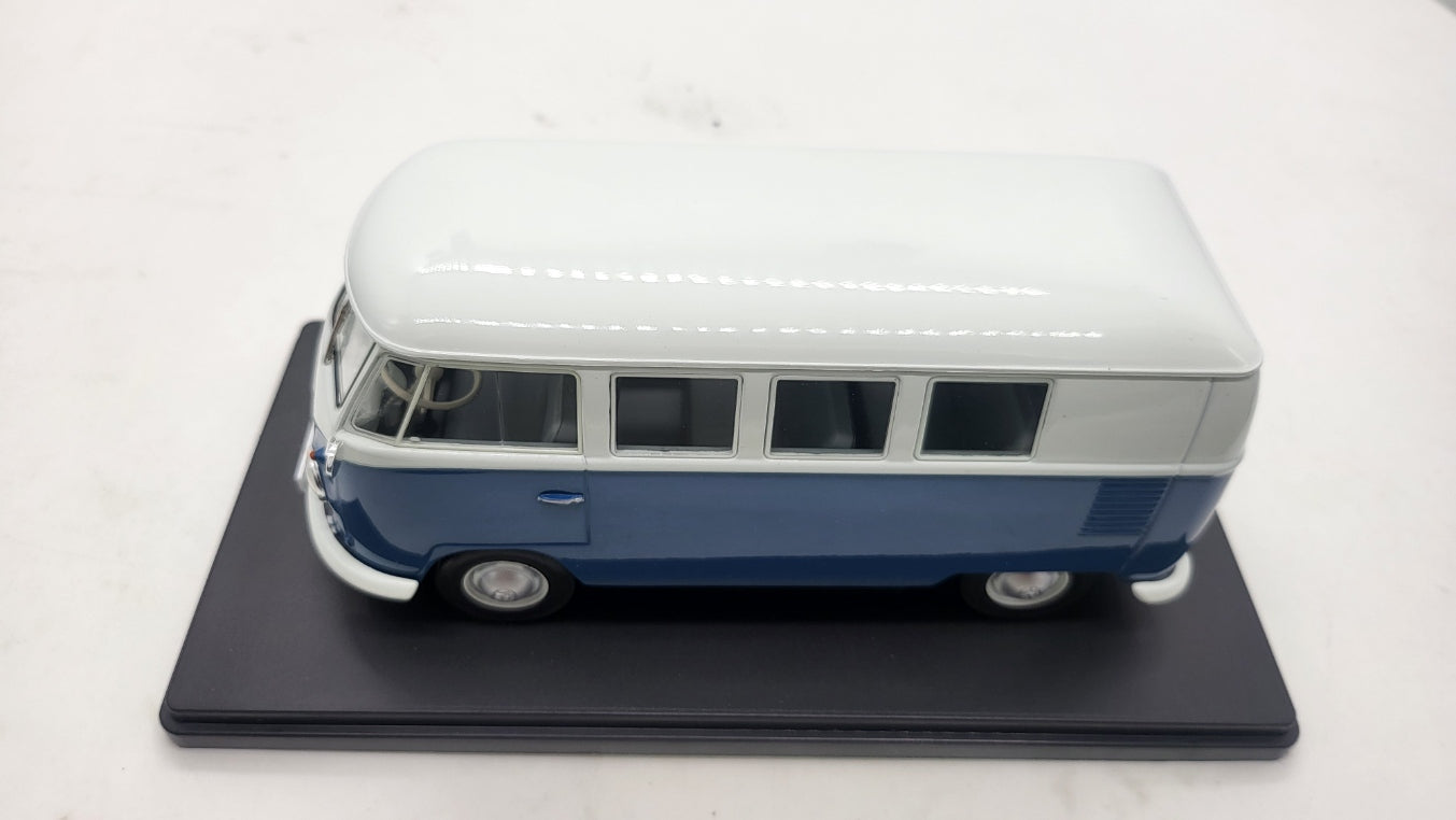 Whitebox Volkswagen T1 Spijlbus Blauw/Wit 1960 - Schaal 1:24