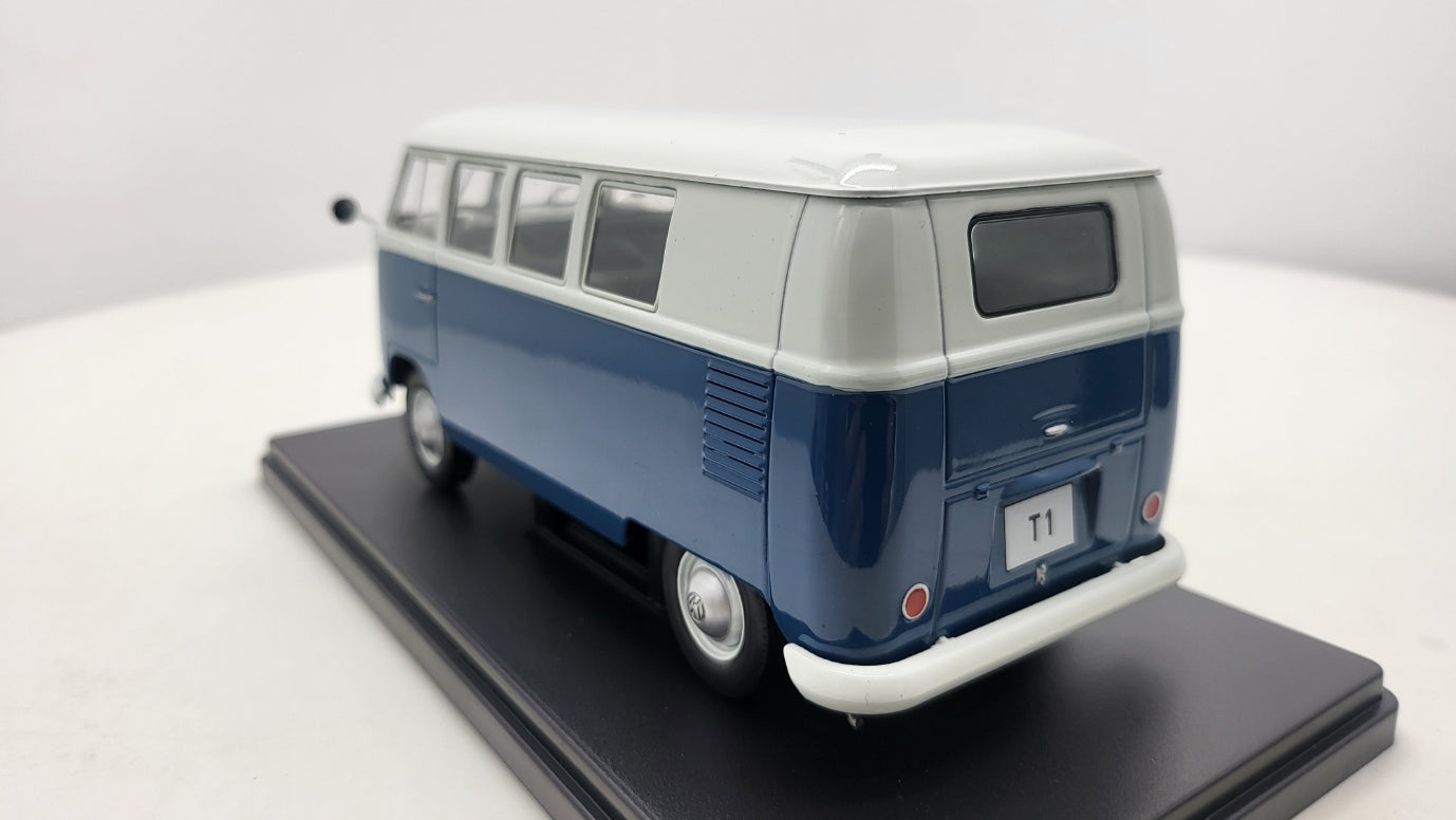 Whitebox Volkswagen T1 Spijlbus Blauw/Wit 1960 - Schaal 1:24