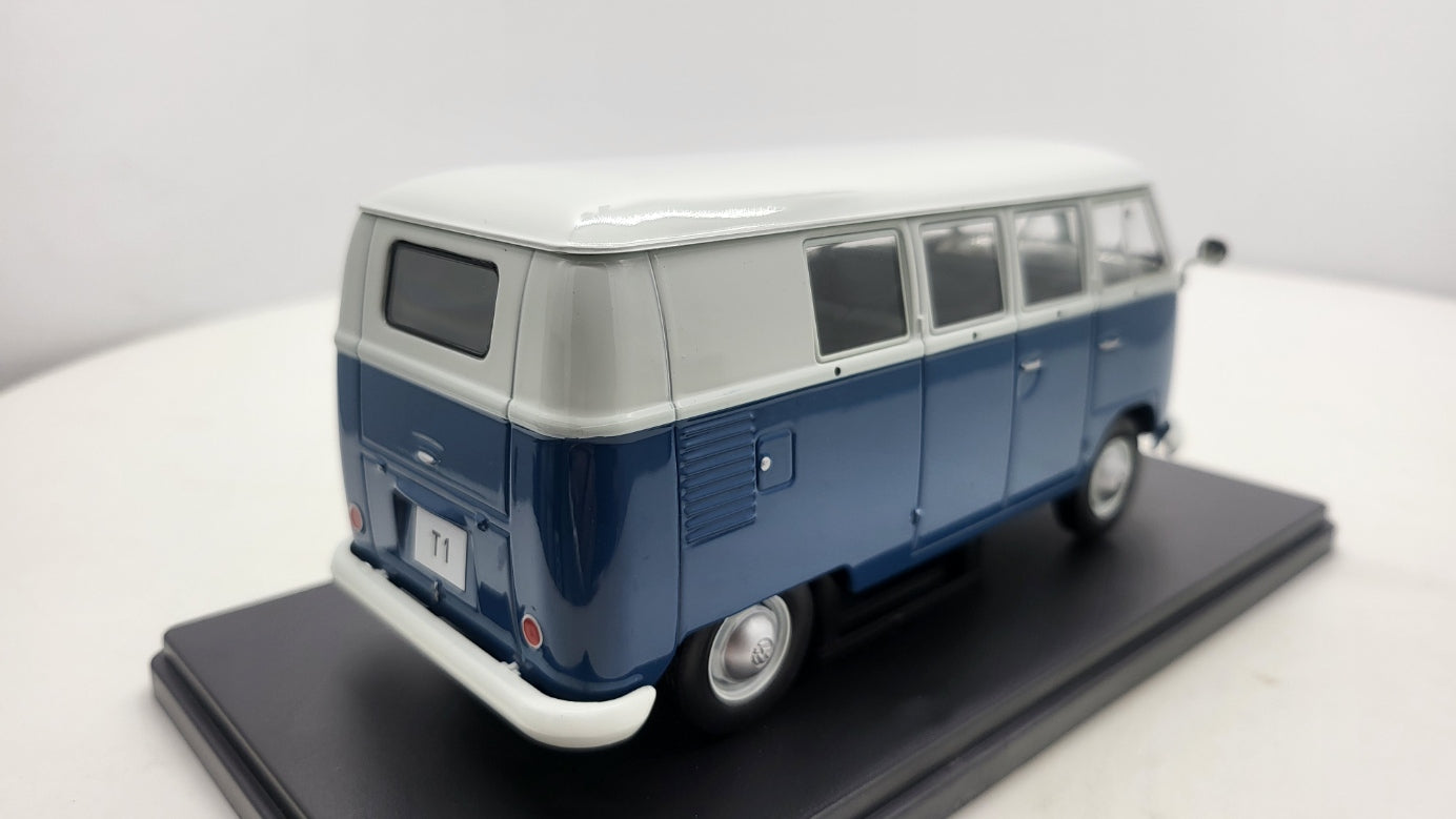 Whitebox Volkswagen T1 Spijlbus Blauw/Wit 1960 - Schaal 1:24