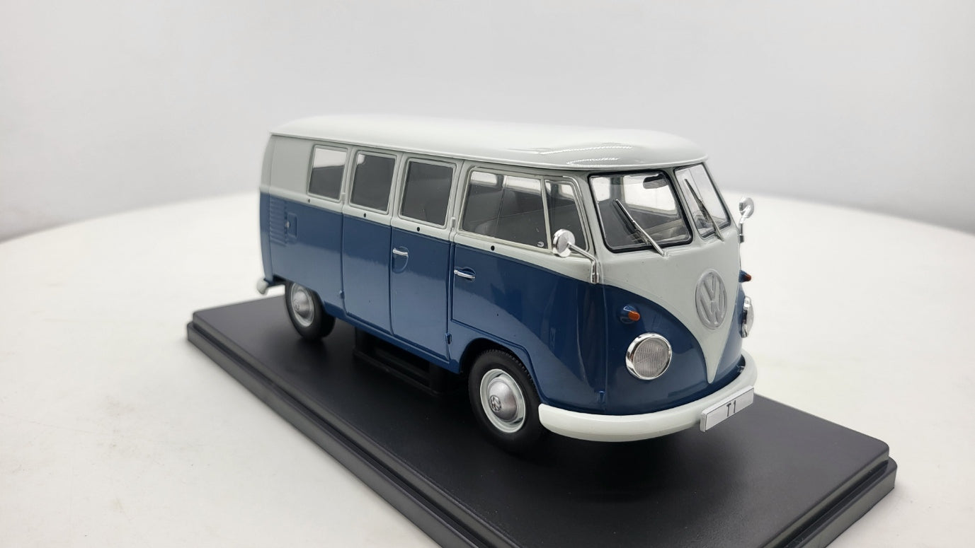 Whitebox Volkswagen T1 Spijlbus Blauw/Wit 1960 - Schaal 1:24