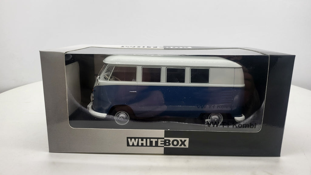 Whitebox Volkswagen T1 Spijlbus Blauw/Wit 1960 - Schaal 1:24