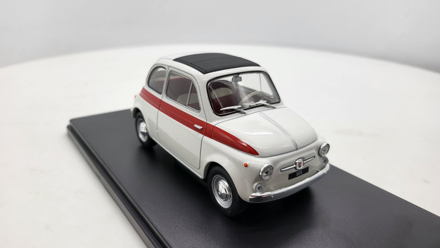 Whitebox Fiat 500 Wit/Rood 1960 - Schaal 1:24
