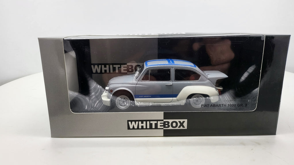 Fiat Abarth 1000 Gr.2 Grijs/Blauw 1970 - WhiteBox 1:24