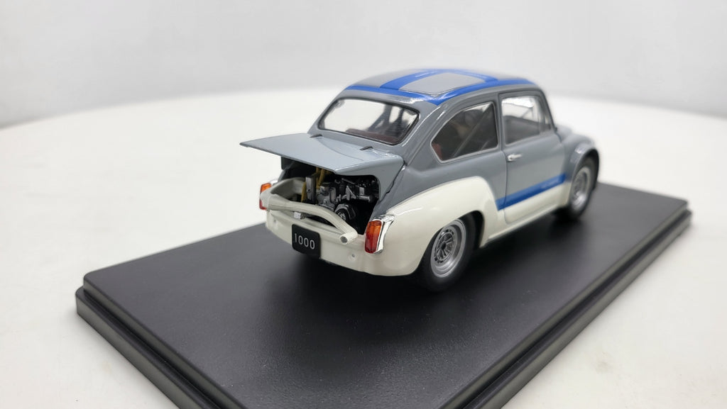 Fiat Abarth 1000 Gr.2 Grijs/Blauw 1970 - WhiteBox 1:24