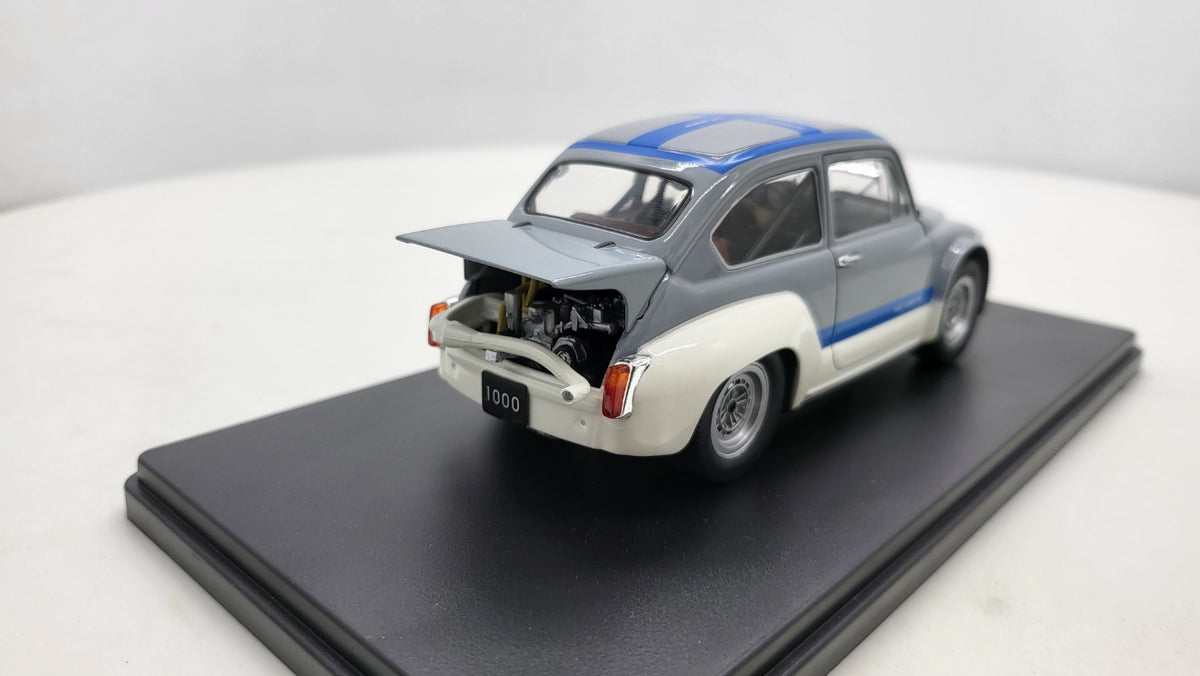 Fiat Abarth 1000 Gr.2 Grijs/Blauw 1970 - WhiteBox 1:24