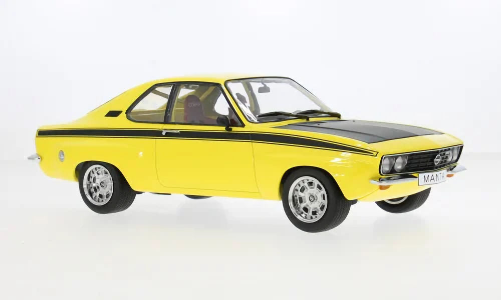 MCG Opel Manta A Irmscher Geel/Zwart 1974 - Schaal 1:18