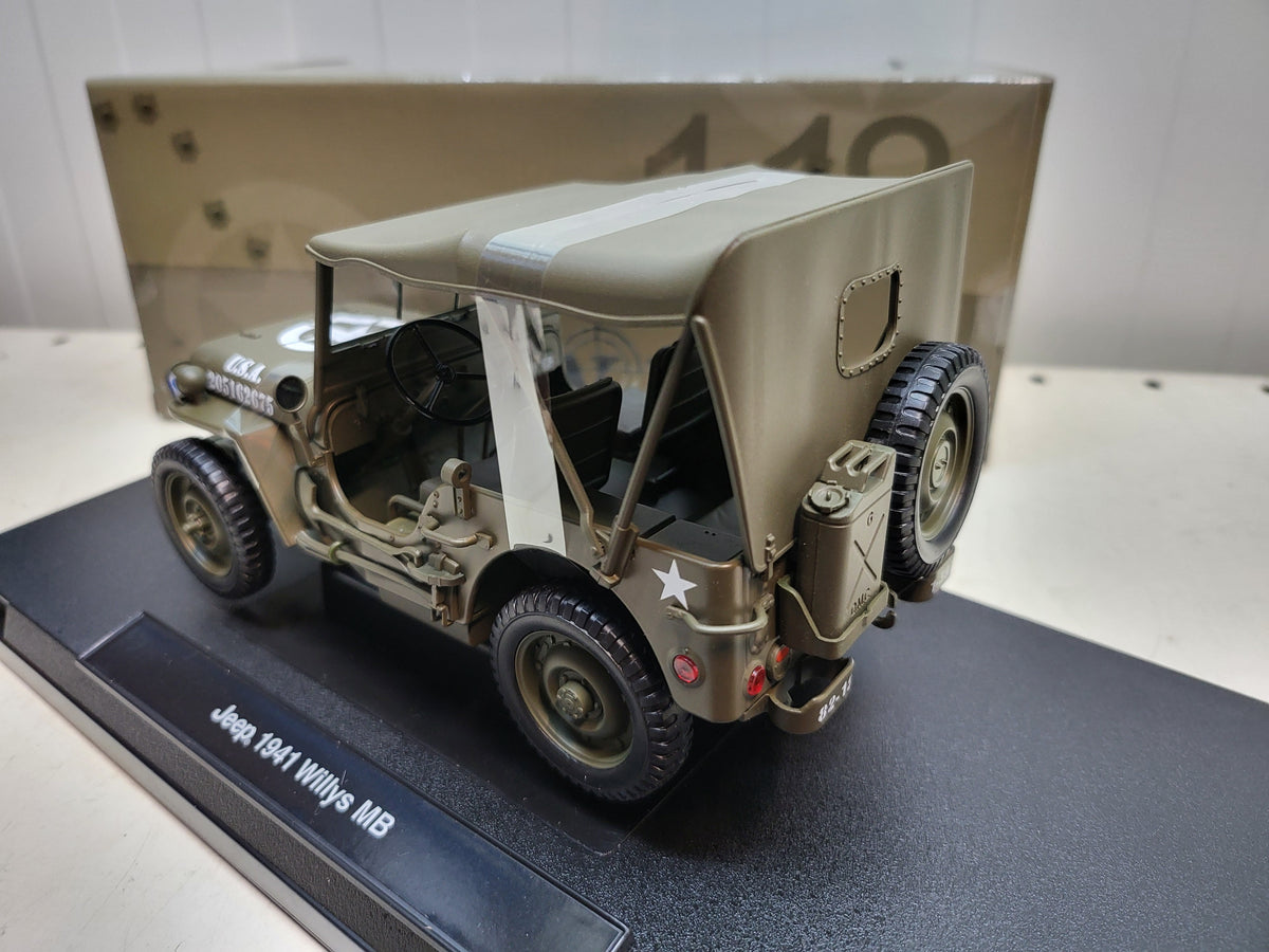 Welly - Jeep Willys - Olijfgroen - U.S. Army - Gesloten Kap - 1:18