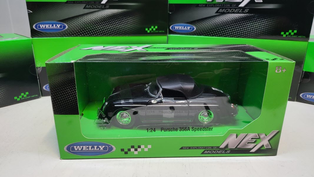 Porsche 356 A Speedster Zwart 1955 Welly 1:24