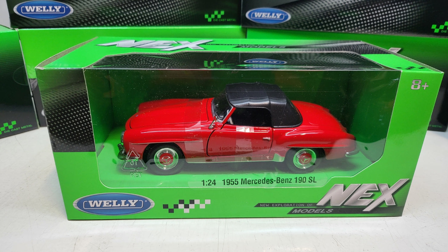 Mercedes-Benz 190 SL (W121) 1955 Rood 1:24 - Welly (WEL24118H-RED)