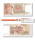 P-095r Yugoslavia 20000 Dinara 1987 Unc Replacement