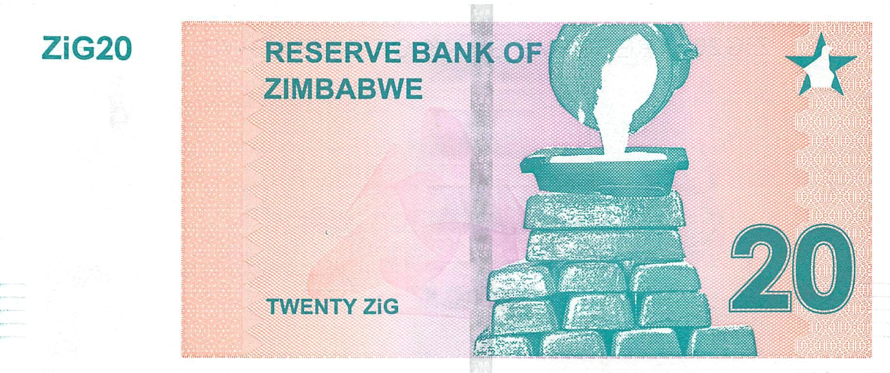 P-111 - Zimbabwe 20 ZiGs 2024 Unc