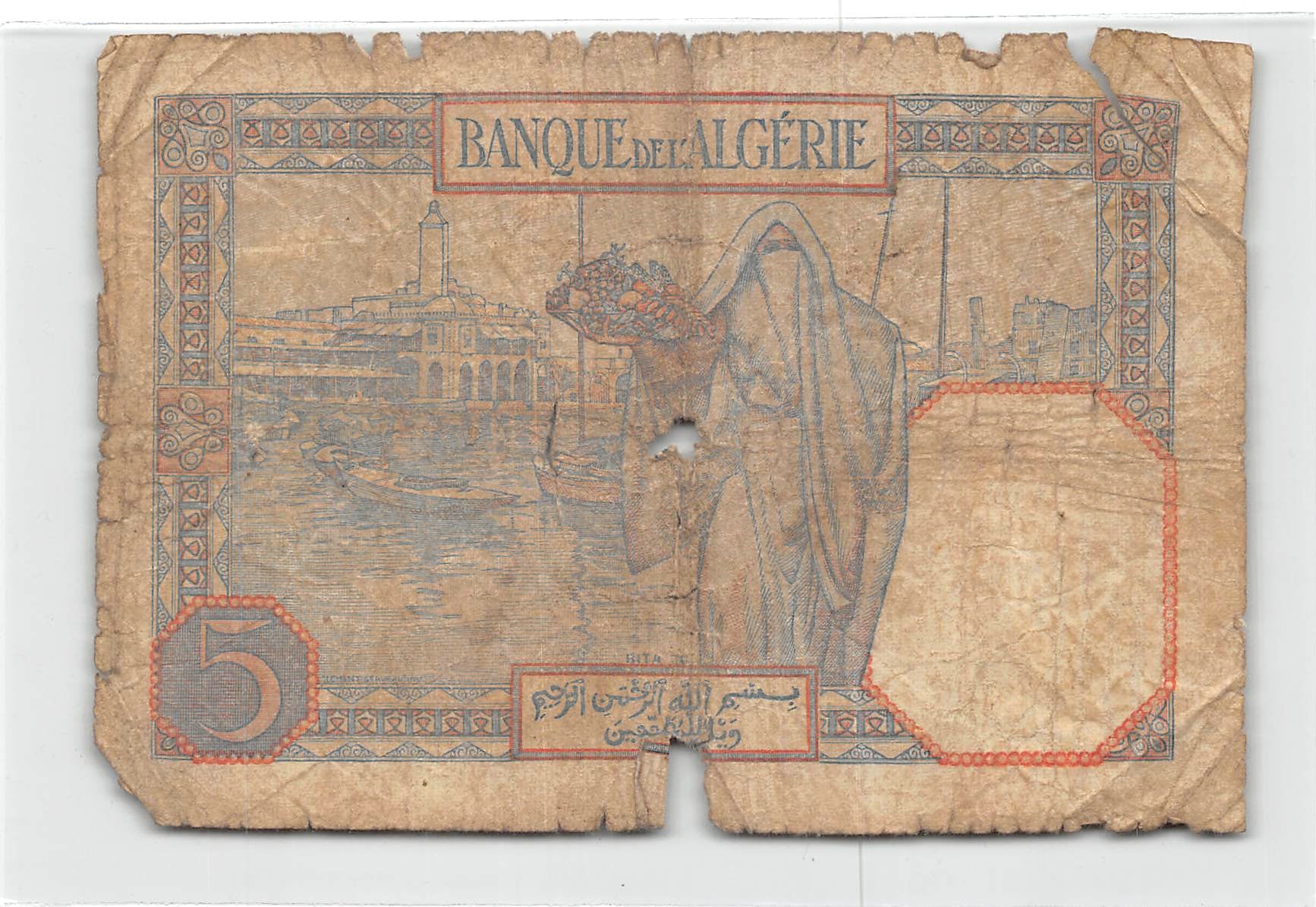 P-77a - Algeria 5 Francs 28-04-19? Fair