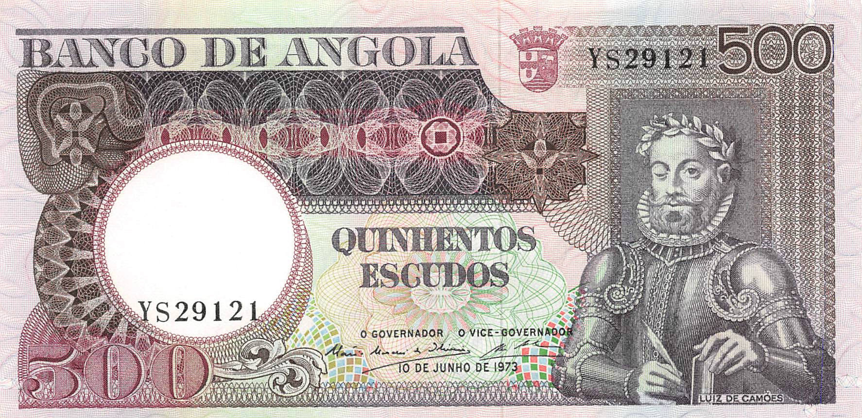 P-107a - Angola 500 Escudos 1973 Unc