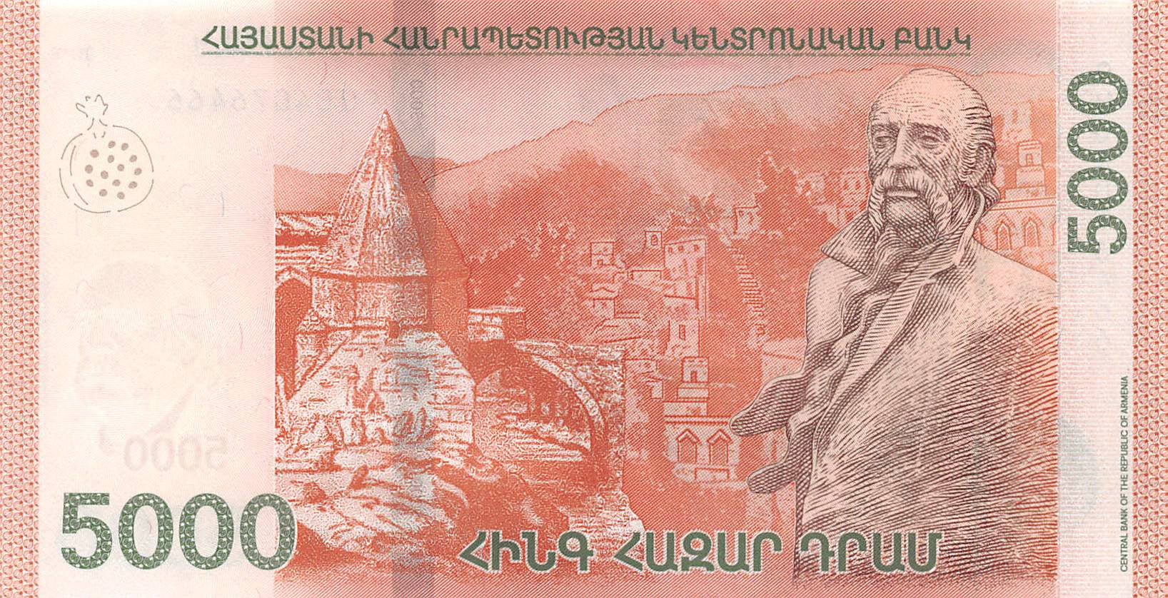 P-063a Armenië 5000 Dram 2018 Unc