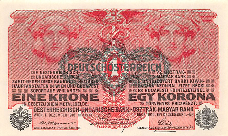 P-049a Oostenrijk 1 Krone 1919 UNC