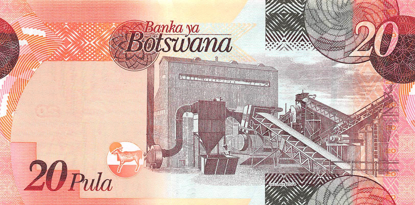 P-31d - Botswana 20 Pula 2014 Unc