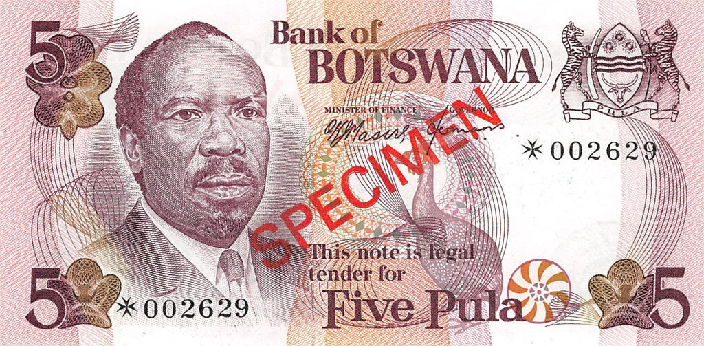 Botswana 37 Pula 1979 Specimen Collectorset (P-CS1/CS5)