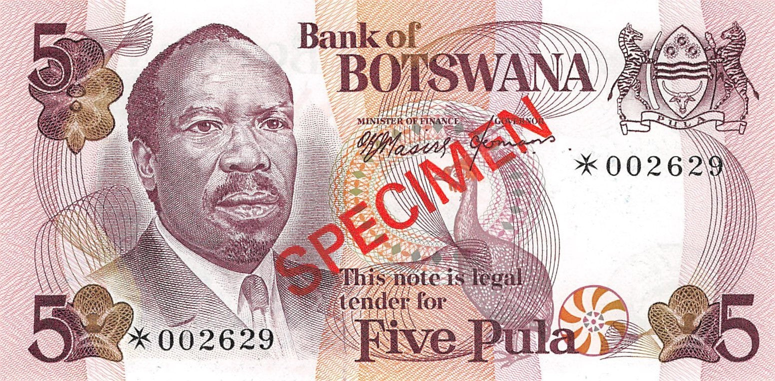 Botswana 37 Pula 1979 Specimen Collectorset (P-CS1/CS5)