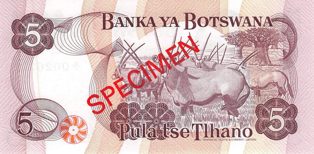 Botswana 37 Pula 1979 Specimen Collectorset (P-CS1/CS5)