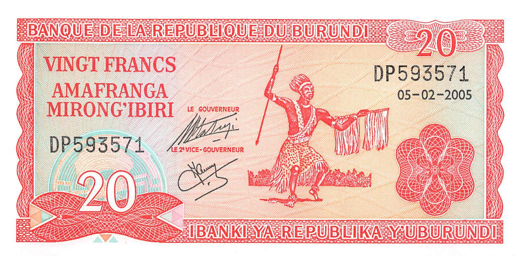 P-27d.4 - Burundi 20 Francs 2005 UNC