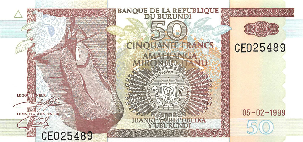 P-36b - Burundi 50 Francs 1999 UNC