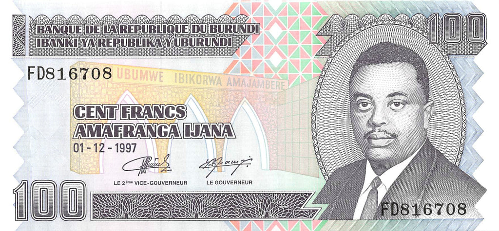 P-37b - Burundi 100 Francs 1997 Unc