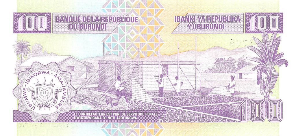 P-37b - Burundi 100 Francs 1997 Unc