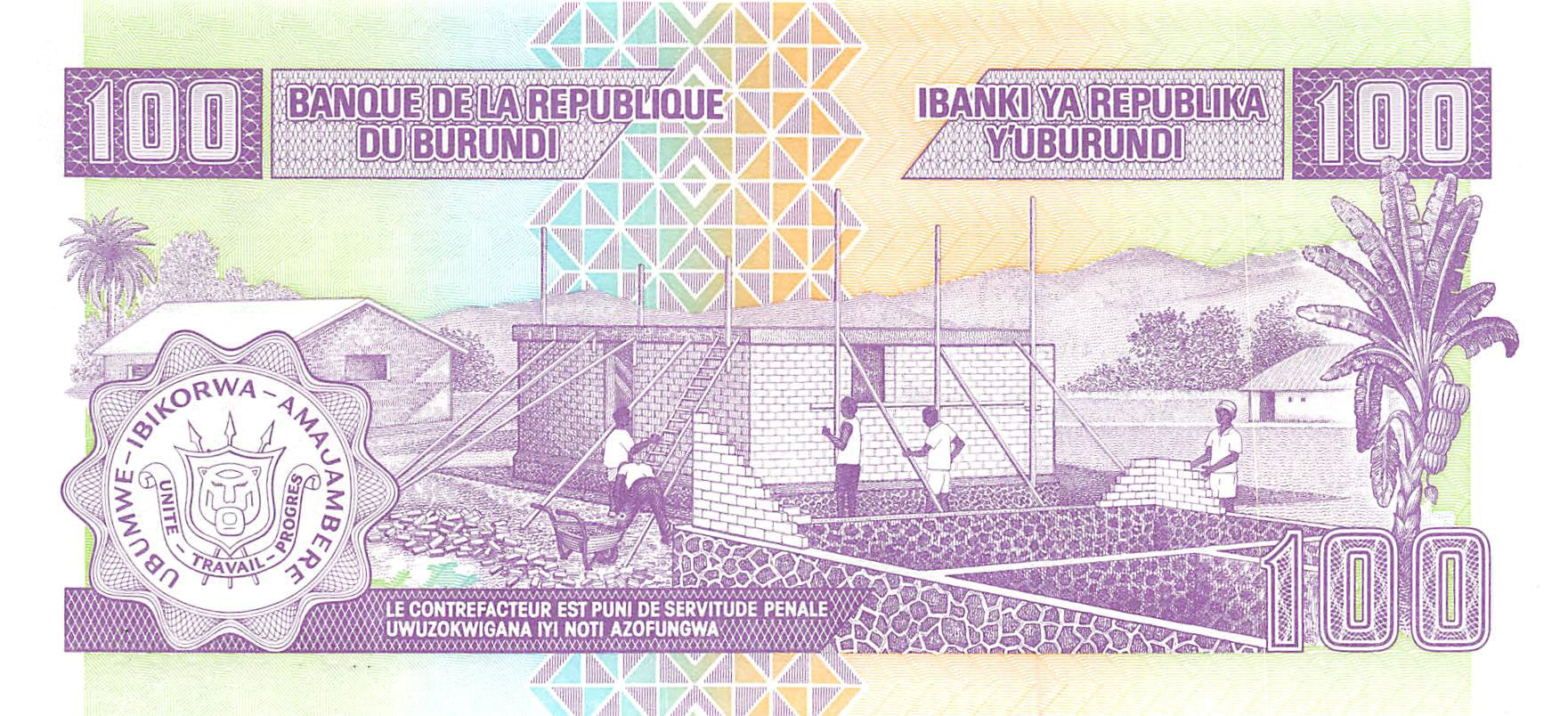 P-37e - Burundi 100 Francs 2006 Unc