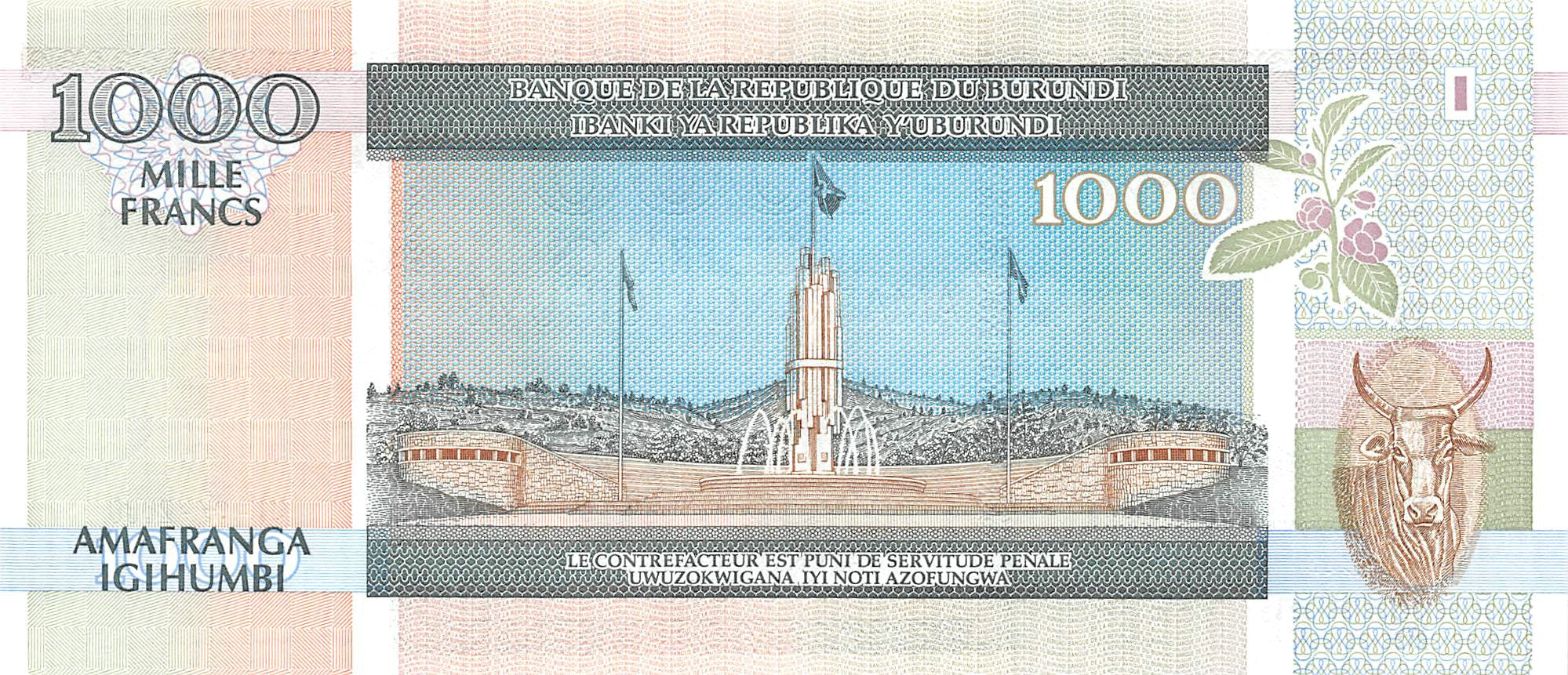 P-39c - Burundi 1000 Francs 2000 Unc
