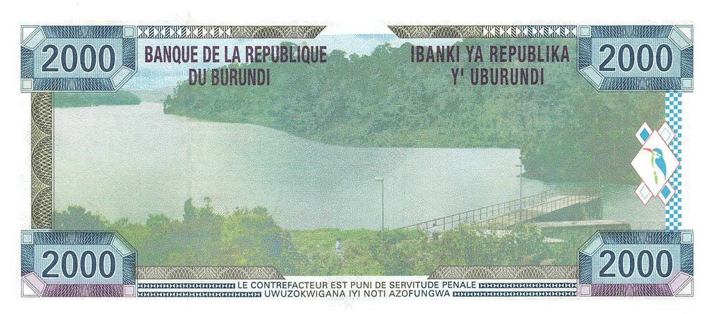 P-41 - Burundi 2000 Francs 2001 Unc