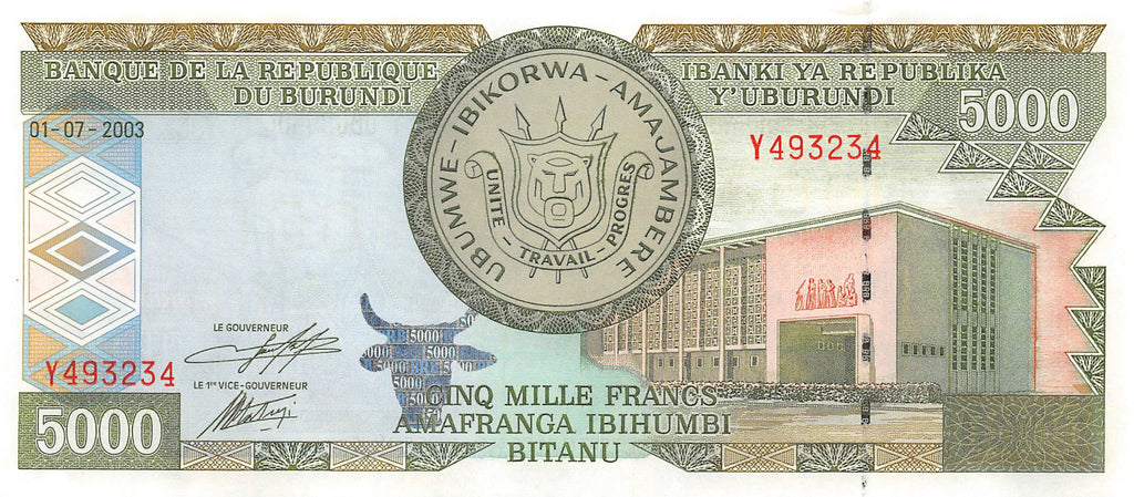 P-42b - Burundi 5000 Francs 2003 Unc