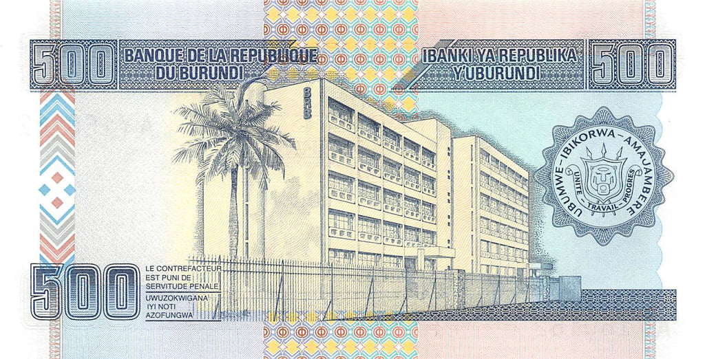 P-45a - Burundi 500 Francs 2009 Unc