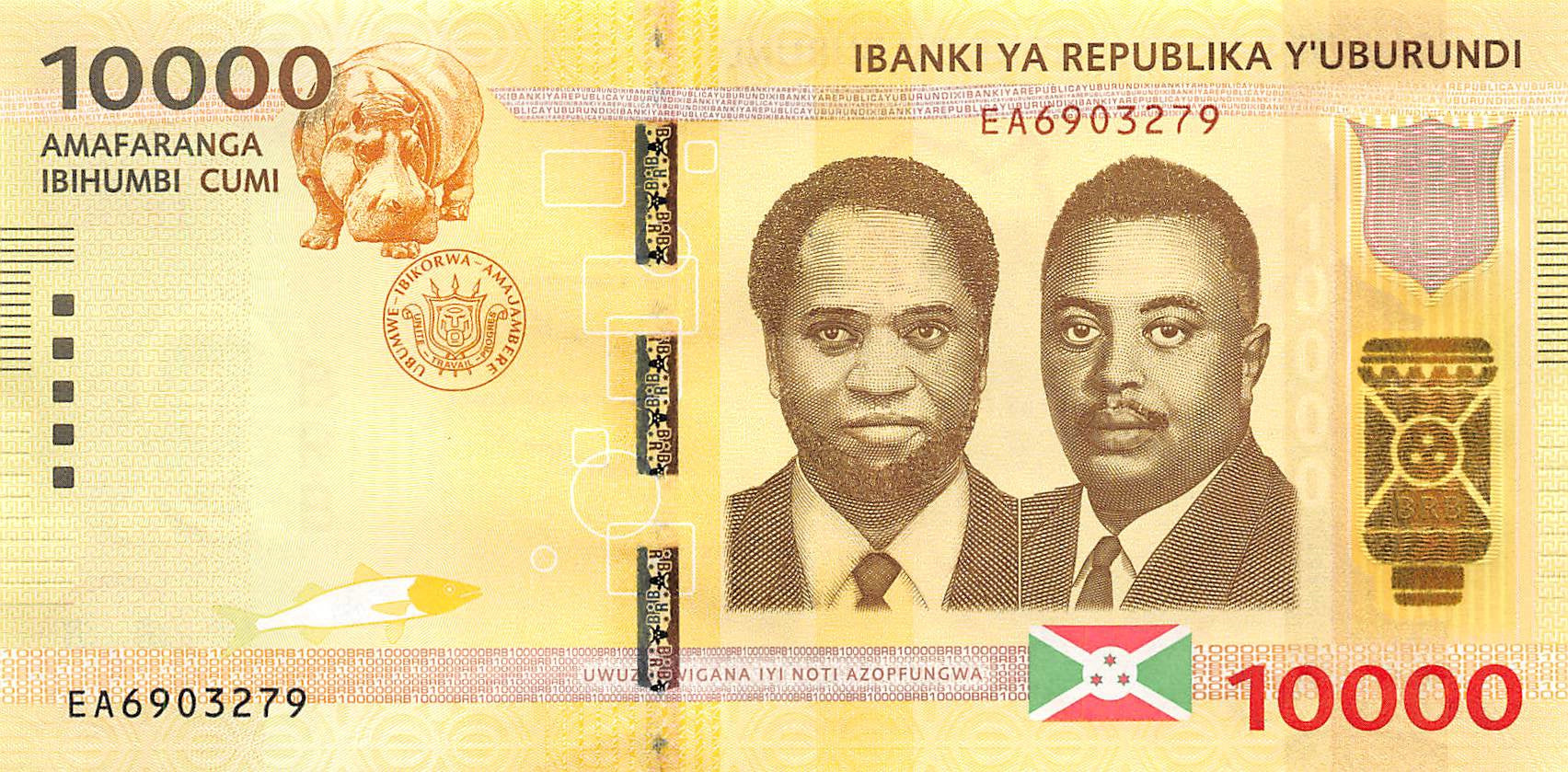 P-54a - Burundi 10000 Francs 2015 Unc