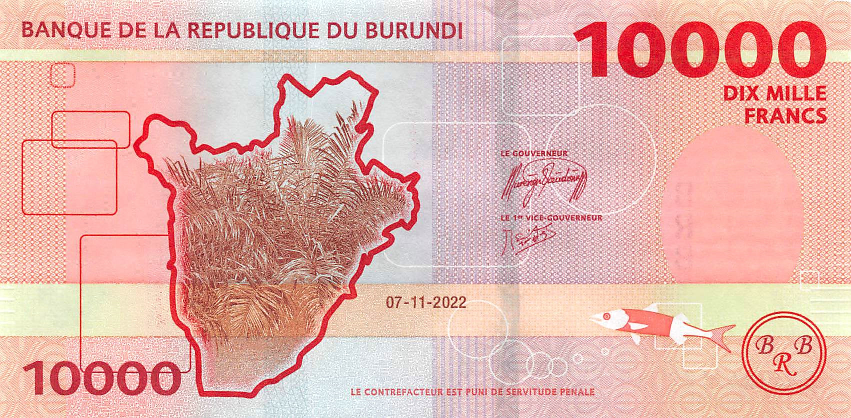 P-54c - Burundi 10000 Francs 2022 Unc