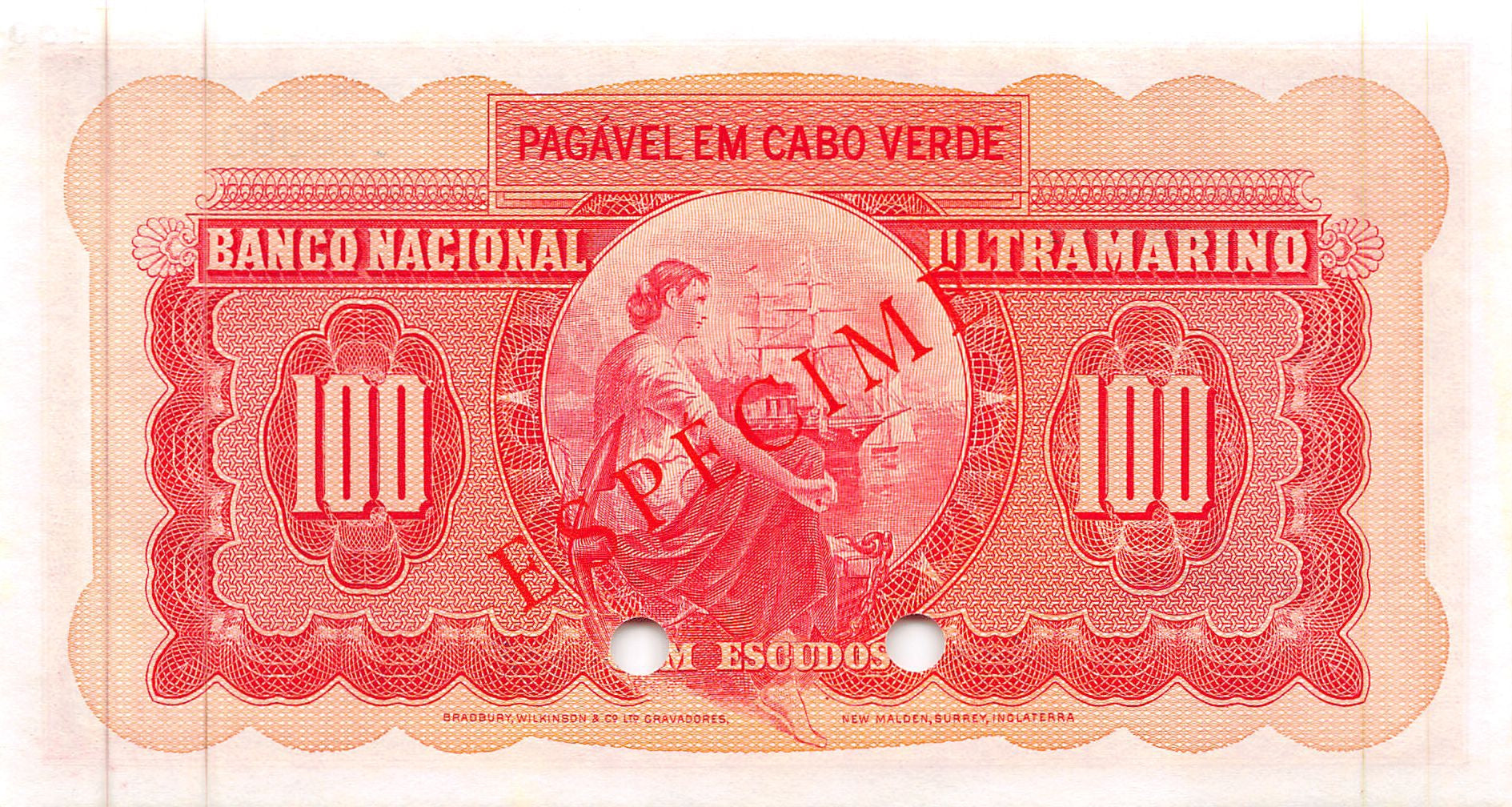 P-49s - Kaapverdië 100 Escudos 1958 Unc Specimen