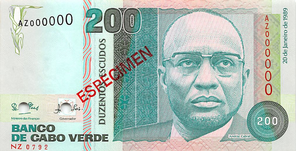 P-58s - Kaapverdië 200 Escudos 1989 Unc Specimen