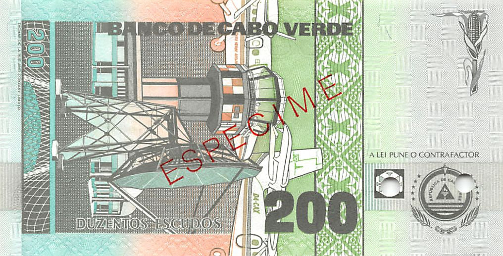 P-63s - Kaapverdië 200 Escudos 1992 Unc Specimen
