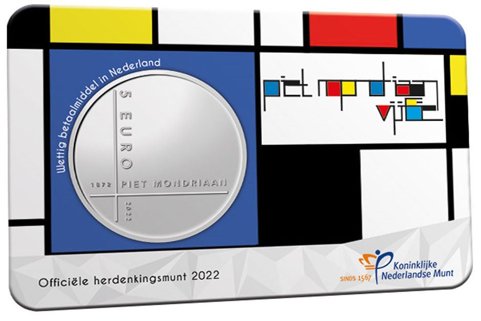 2022 - Nederland 5 Euro Coincard - Piet Mondriaan - UNC