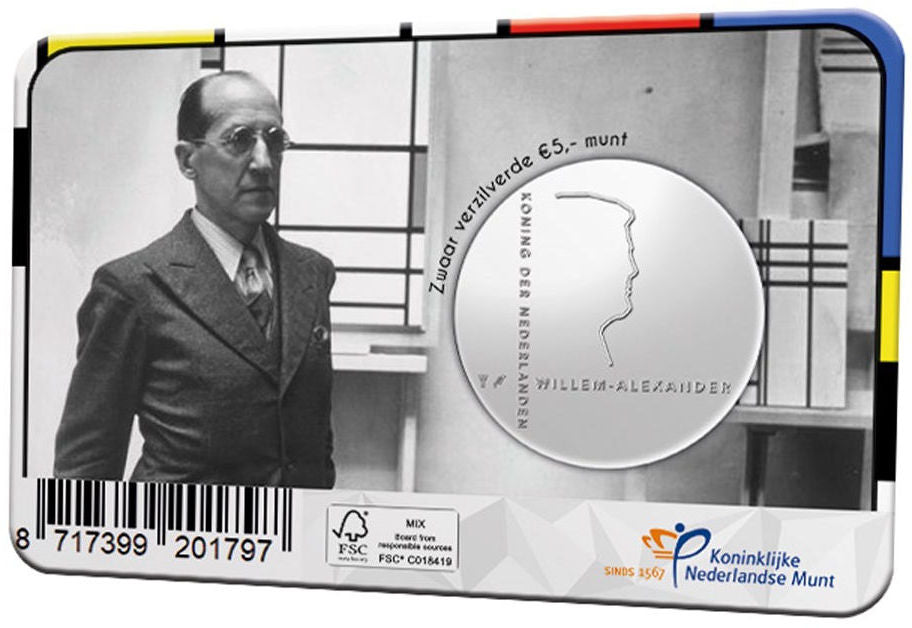 2022 - Nederland 5 Euro Coincard - Piet Mondriaan - First Day Issue - UNC
