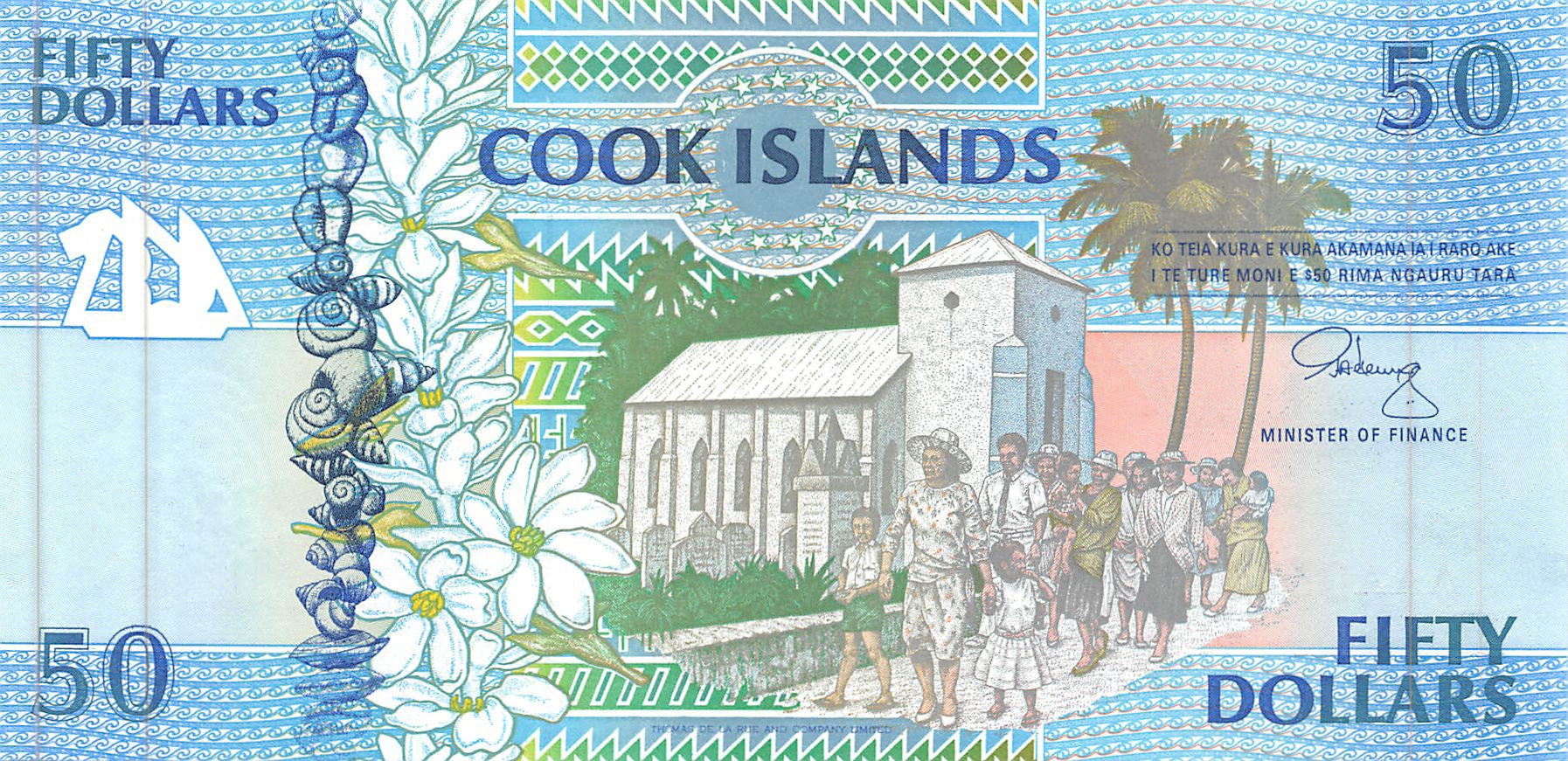 P-10a Cook Islands 50 Dollars 1992 Unc