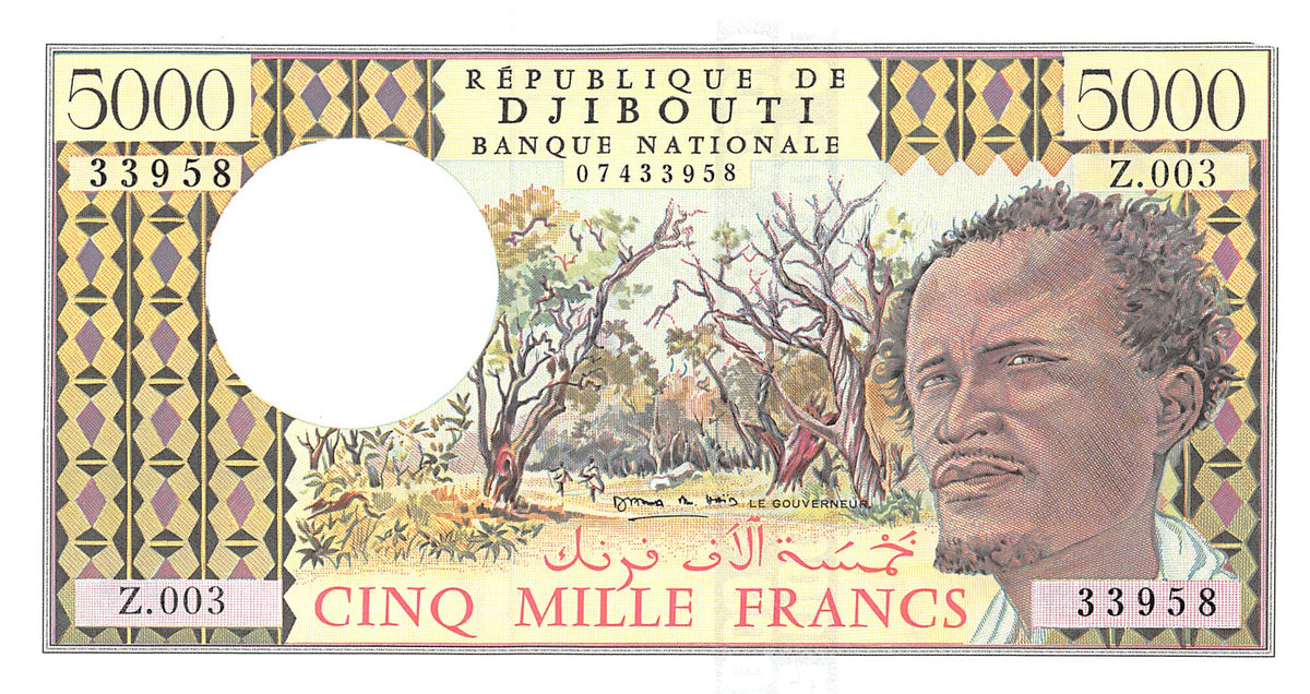 P-038d Djibouti 5000 Francs 1979 Unc