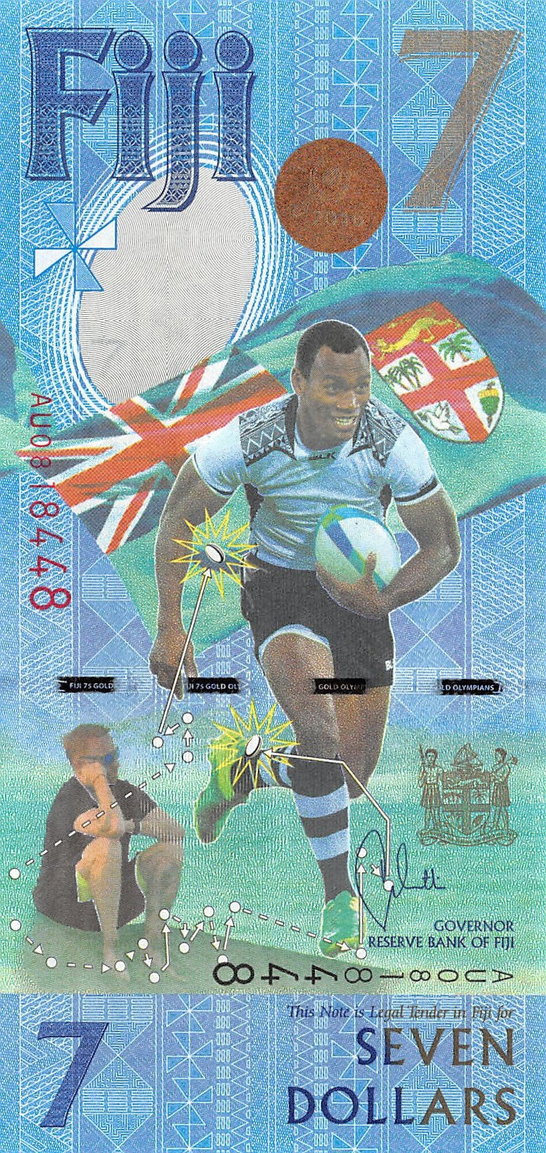 P-120a Fiji Islands 7 Dollars 2017 Unc