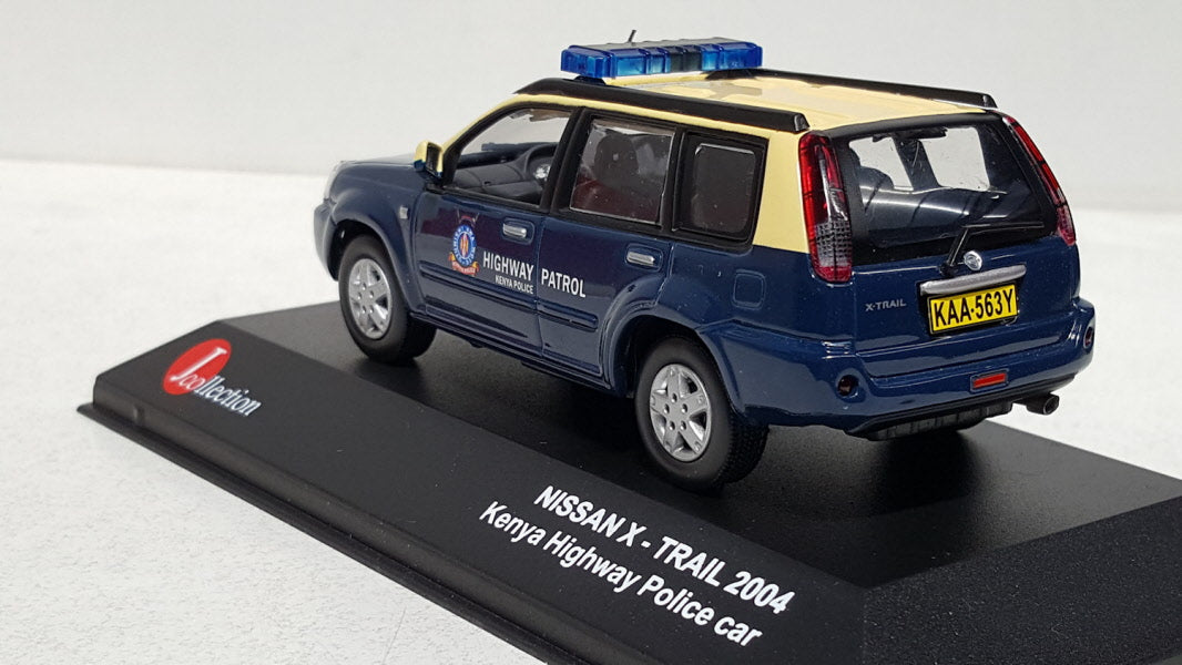 J-Collection Nissan X-Trail Kenya Highway Police Blauw 2004 - Schaal 1:43