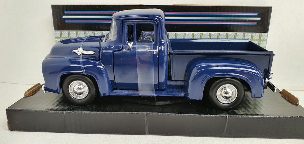 MotorMax Ford F-100 Pick-up, blauw, 1956 - Schaal 1:24