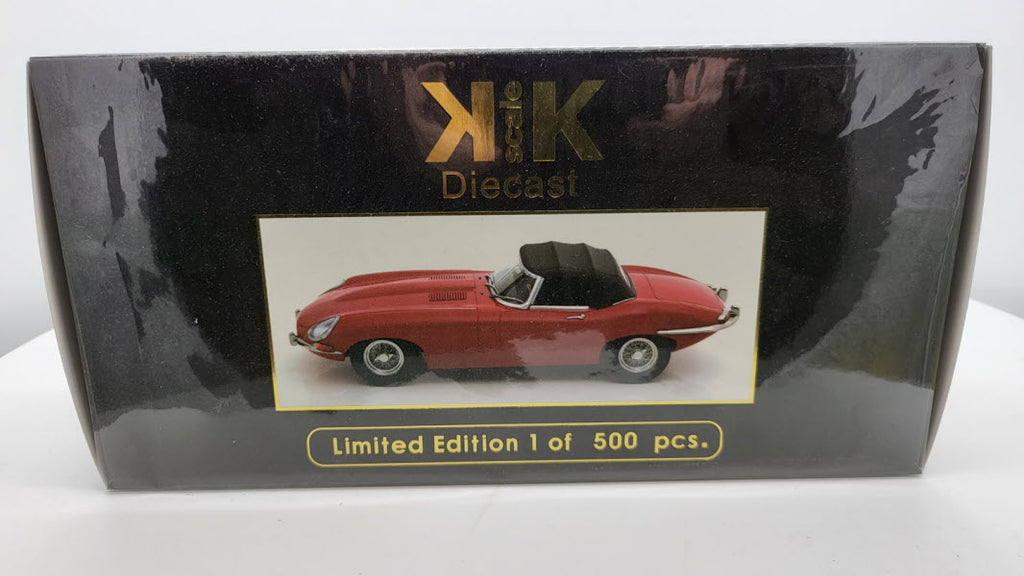 KKscale: Jaguar E-Type 1 Rood Cabriolet (1961) - Schaal 1:18