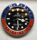Wandklok Rolex GMT Master II type Pepsi 35cm RVS (roestvrij staal)